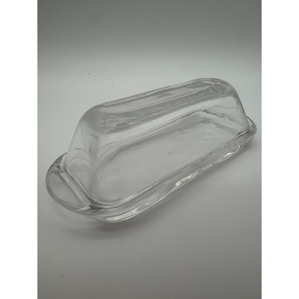 Clear Glass Butter Dish Covered Butter Keeper Rectangular Serving Dish Unbranded